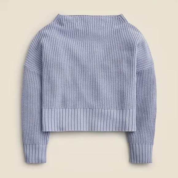 J. Crew Ribbed funnelneck sweater in linen-cotton blend, size M, NWT - Picture 1 of 4